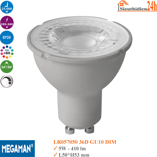 Bóng Đèn Led Megaman LR057050 5w GU10 DIM