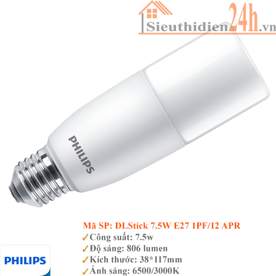 Bóng Đèn Led Philips DLStick 7.5W E27 1PF/12 APR
