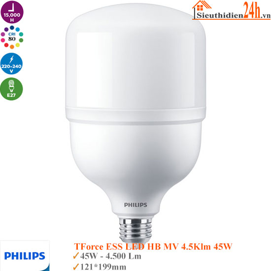 Bóng đèn Led Philips TForce ESS LED 4.5klm 45w E27
