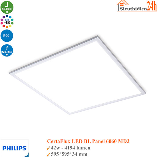 Đèn Panel Philips CertaFlux LED BL 6060 MD3 42W