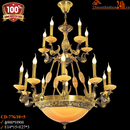 Đèn Chùm Đồng Euroto CD-776/10+5