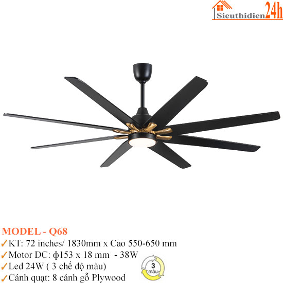 Quạt Trần Đèn Euroto Model-Q68