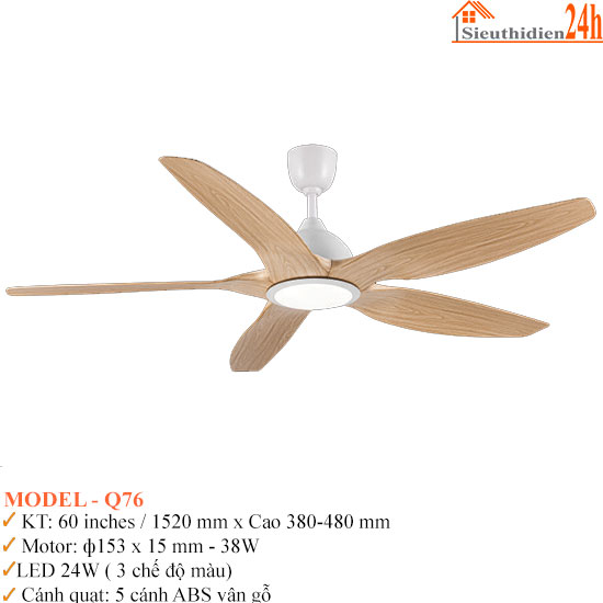 Quạt Trần Đèn Euroto Model-Q76