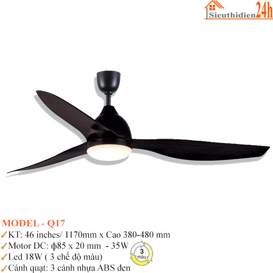 Quạt Trần Đèn Euroto Model-Q17