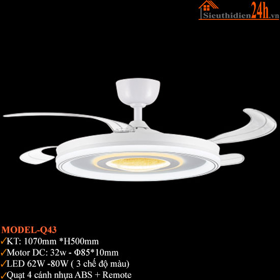 Quạt Trần Đèn Euroto Model-Q43