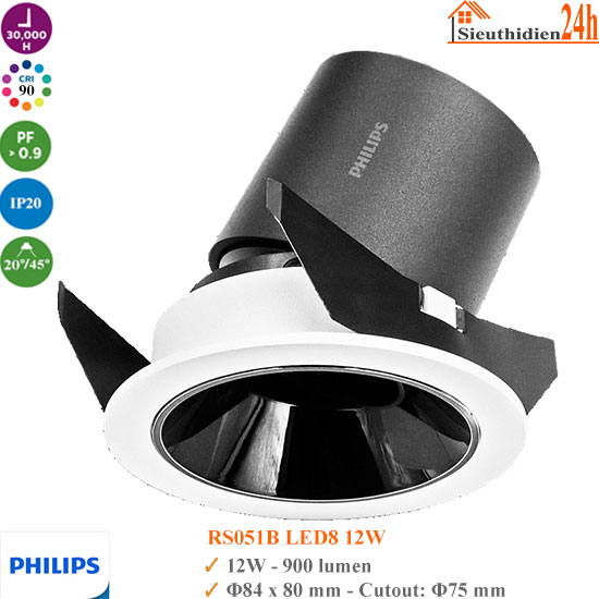 Đèn Spotlight Âm Trần Philips RS051B LED8 12W