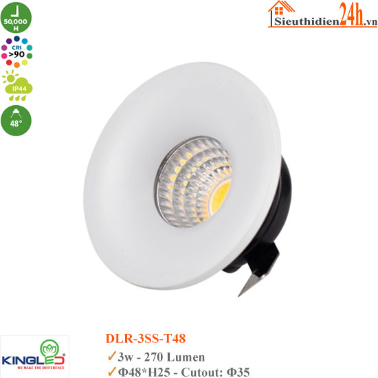 Đèn Spotlight KingLed Star DLR-3SS-T48 3W