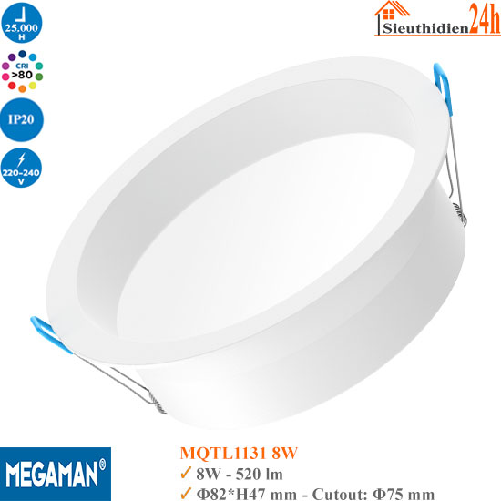 Đèn Led Âm Trần Megaman MQTL1131 8W