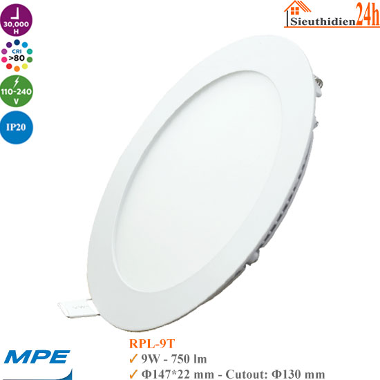Đèn LED Âm Trần MPE RPL-9W