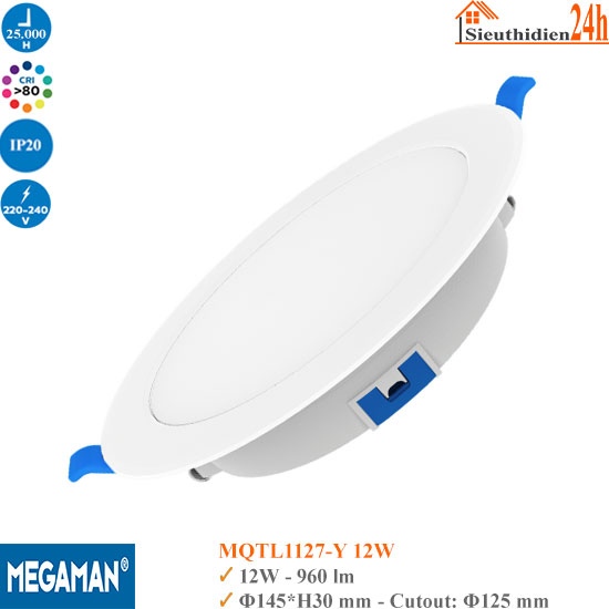 Đèn Led Âm Trần Megaman Essential MQTL1127-Y-12W