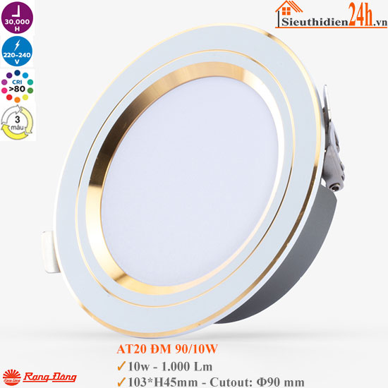Đèn Led Âm Trần Rạng Đông AT20 ĐM 10W
