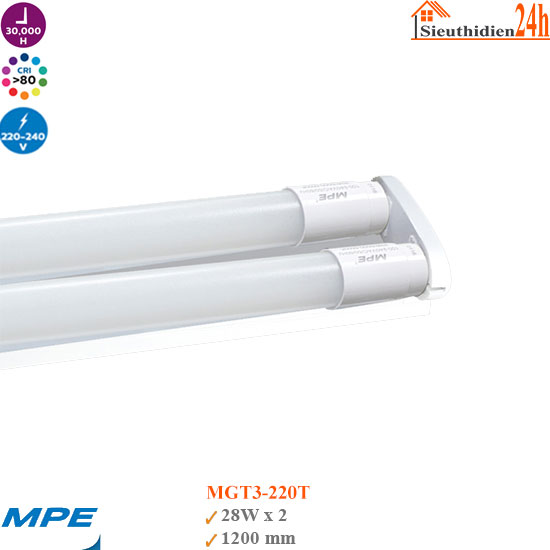 Bộ Đèn Led Tuýp MPE MGT3-220T 2*28w