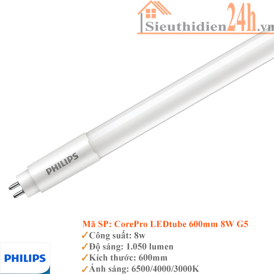 Bóng Đèn Tuýp Philips CorePro LEDtube 600mm 8W G5