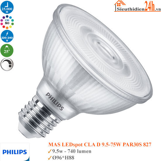 Bóng Đèn Philips MAS LEDspot CLA D 9.5-75W PAR30S