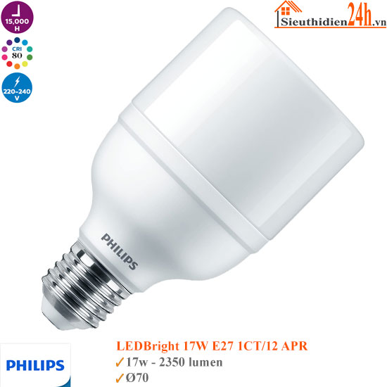 Bóng Đèn Philips LEDBright 17w E27 1CT/12 APR