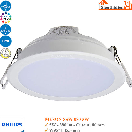 Đèn Led Âm Trần Philips Meson SSW 080 5w