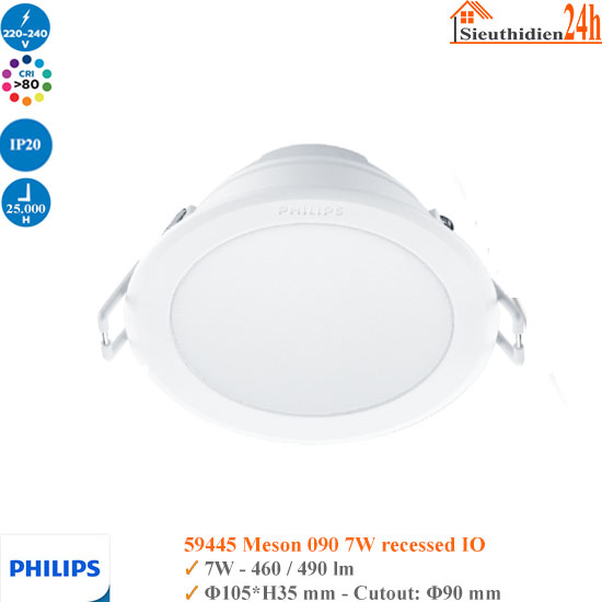 Đèn Led Âm Trần Philips 59445 090 Meson IO 7w