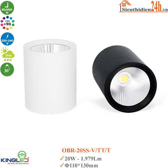 Đèn Ống Bơ KingLed Peridot OBR-20SS 20W