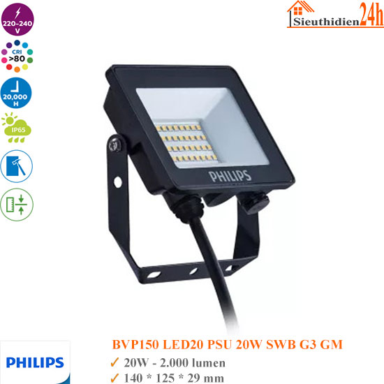 Đèn Pha Led Philips BVP150 G3 LED20 20W