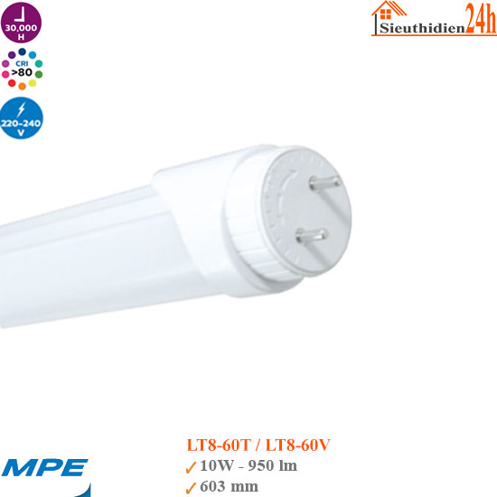Bóng Đèn Led Tuýp MPE LT8-60 10w
