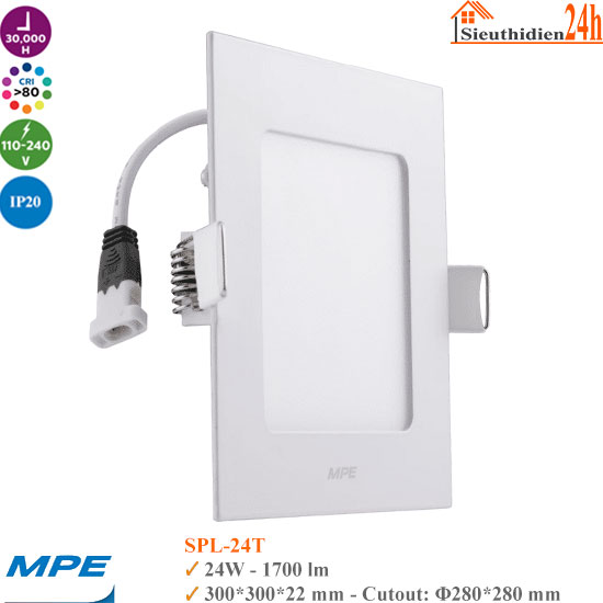 Đèn LED Âm Trần Vuông MPE SPL-24W