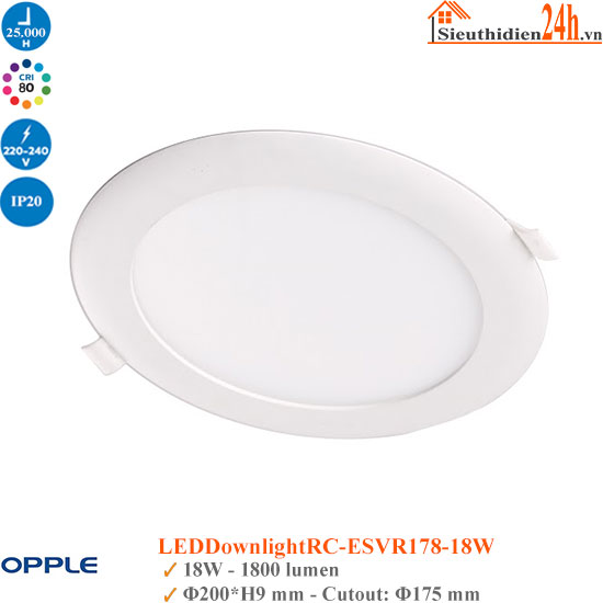 Đèn Âm Trần Siêu Mỏng Opple LEDDownlightRC-ESVR175 18W