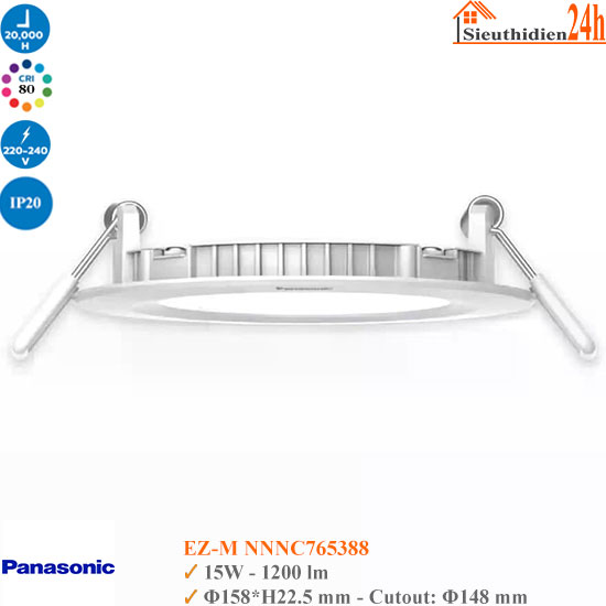 Đèn Led Âm Trần Siêu Mỏng Panasonic EZ-M 15W