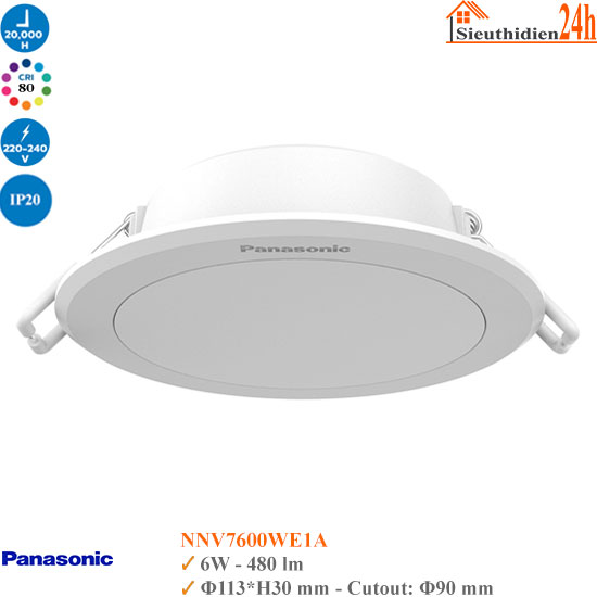 Đèn Led Âm Trần Panasonic DN 3G 6W
