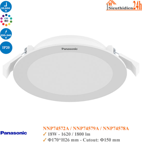 Đèn Led Âm Trần Panasonic Neo Slim 2G 18W