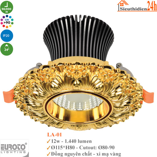 Đèn Spotlight Âm Trần Euroto LA-01 12w
