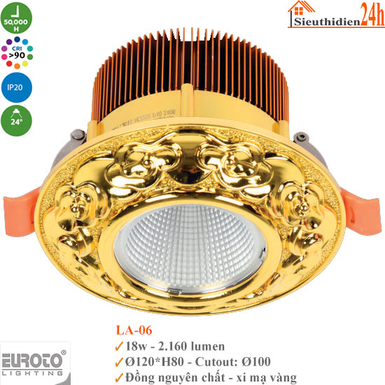Đèn Spotlight Âm Trần Euroto LA-06 18w