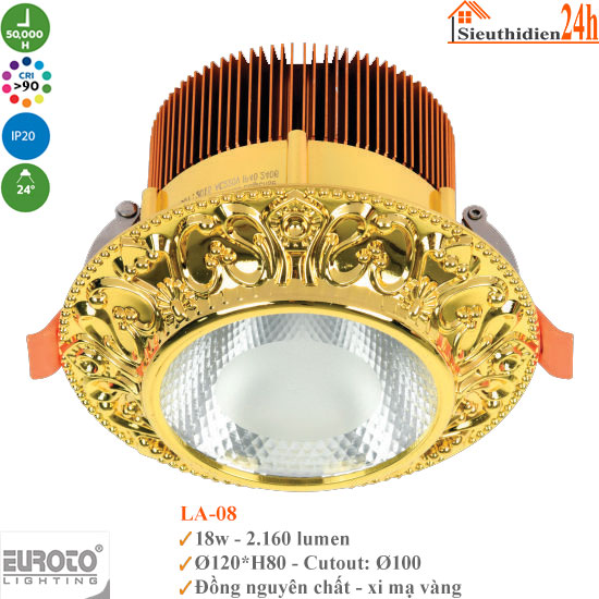 Đèn Spotlight Âm Trần Euroto LA-08 18w
