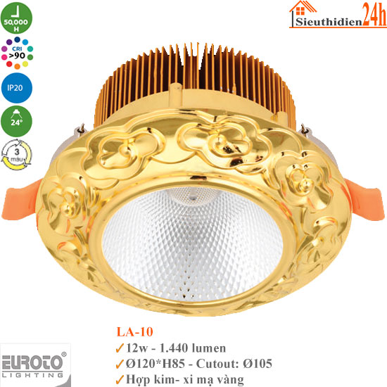 Đèn Spotlight Âm Trần Đổi Màu Euroto LA-10 12w