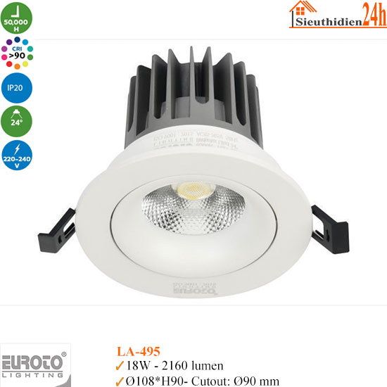 Đèn Spotlight Âm Trần Euroto LA-495 18w