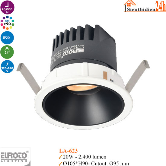 Đèn Spotlight Âm Trần Euroto LA-623 20w
