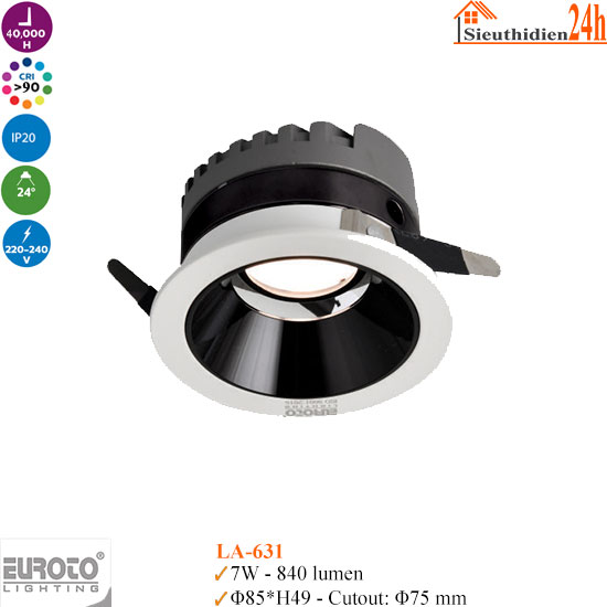 Đèn Spotlight Âm Trần Euroto LA-631 7w