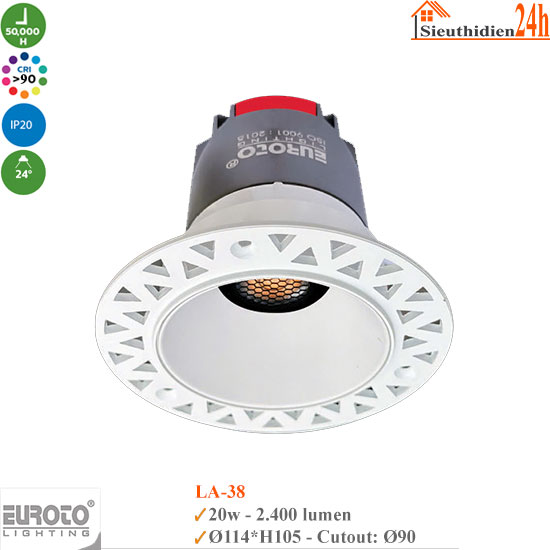 Đèn Spotlight Âm Trần Euroto LA-38 20w