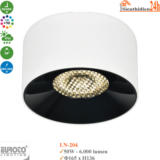 Đèn Ống Bơ Chống Chói Euroto LN-204 50W