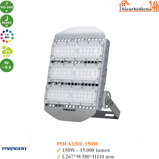 Đèn Led Pha Paragon POFA150L 150W