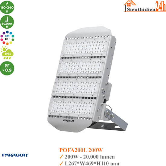 Đèn Led Pha Paragon POFA200L 200W