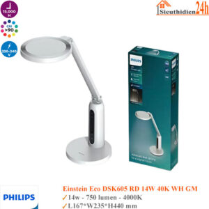 Đèn Bàn Philips Einstein Eco DSK605 RD 14W 40K WH GM