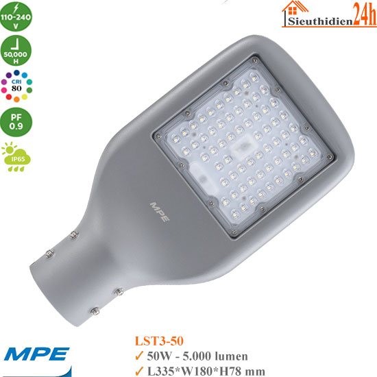 Đèn Đường LED MPE LST3-50 50W