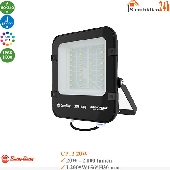 Đèn Pha Led Rạng Đông CP12 20W