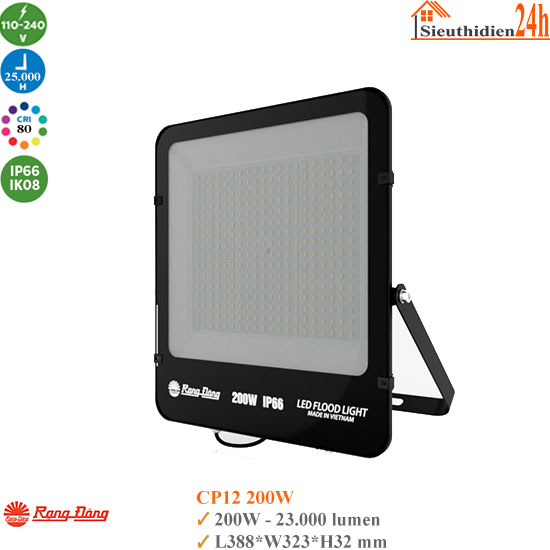 Đèn Pha Led Rạng Đông CP12 200W
