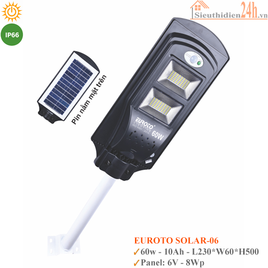 Đèn Đường Năng Lượng Mặt Trời Euroto Solar-06 60W