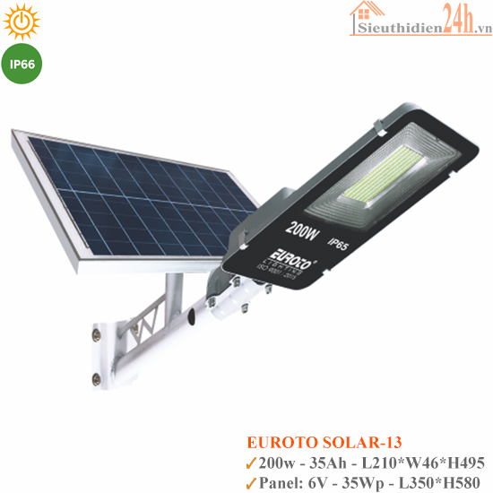 Đèn Đường Năng Lượng Mặt Trời Euroto Solar-13 200w