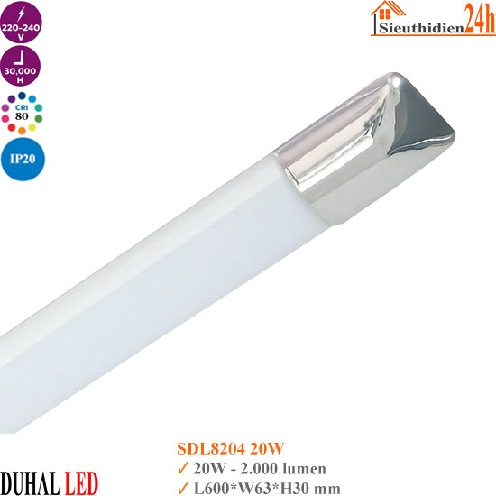 Đèn Led Bán Nguyệt Xi Trắng Duhal SDL8204 20W