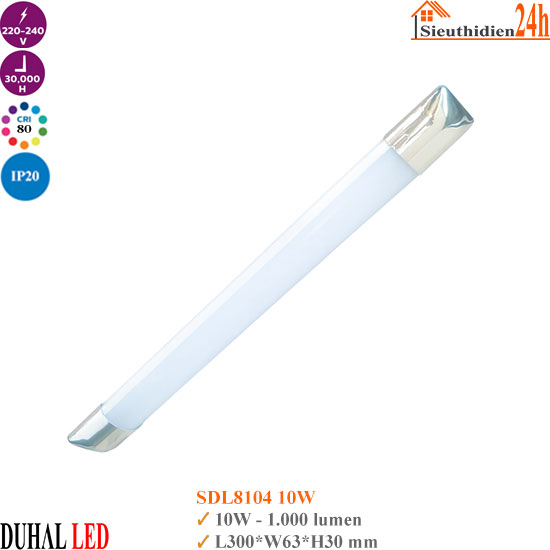 Đèn Led Bán Nguyệt Xi Trắng Duhal SDL8104 10W