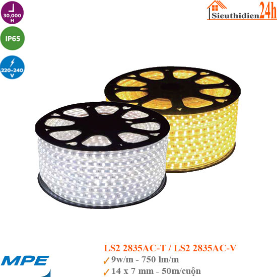 Đèn Led Dây MPE LS2 2835AC 9W/M 220V