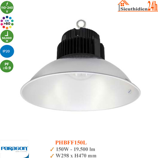 Đèn Led Highbay Paragon PHBFF150L 150W
